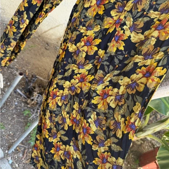 Free People Black and Gold Floral Jumpsuit - Picture 5 of 9